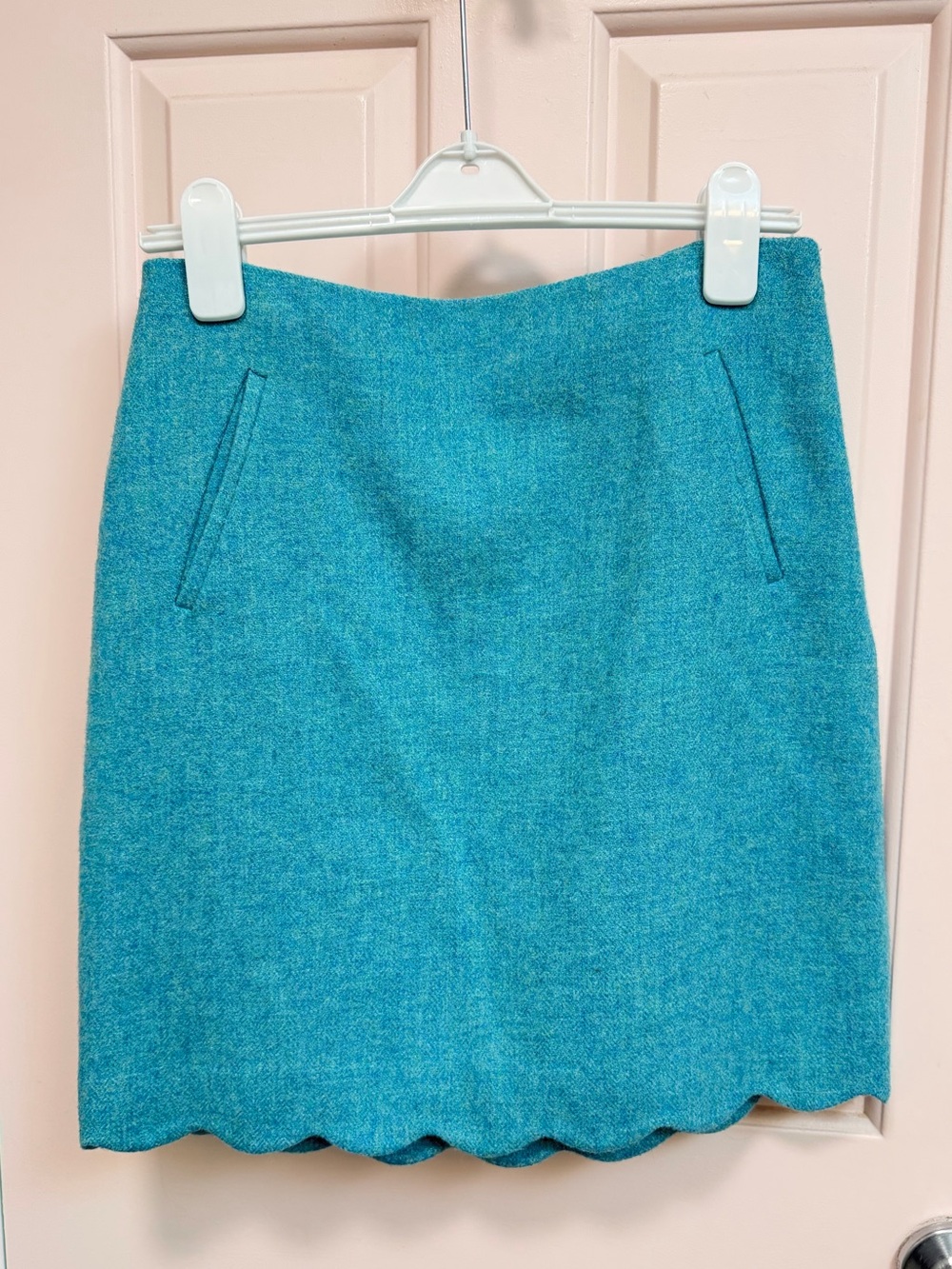 Talbot’s Teal Scalloped Hem Wool Blend Skirt